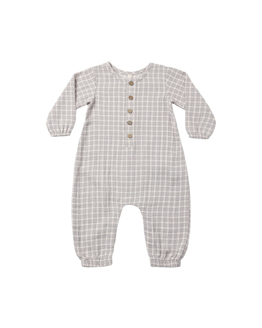 Quincy Mae Woven Jumpsuit - Blue Gingham
