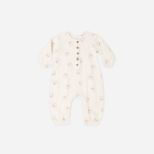 Quincy Mae Woven Jumpsuit - Heart Eyes