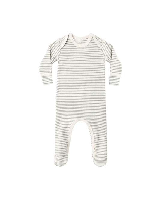 Quincy Mae Baby Footie - Laurel Microstripe