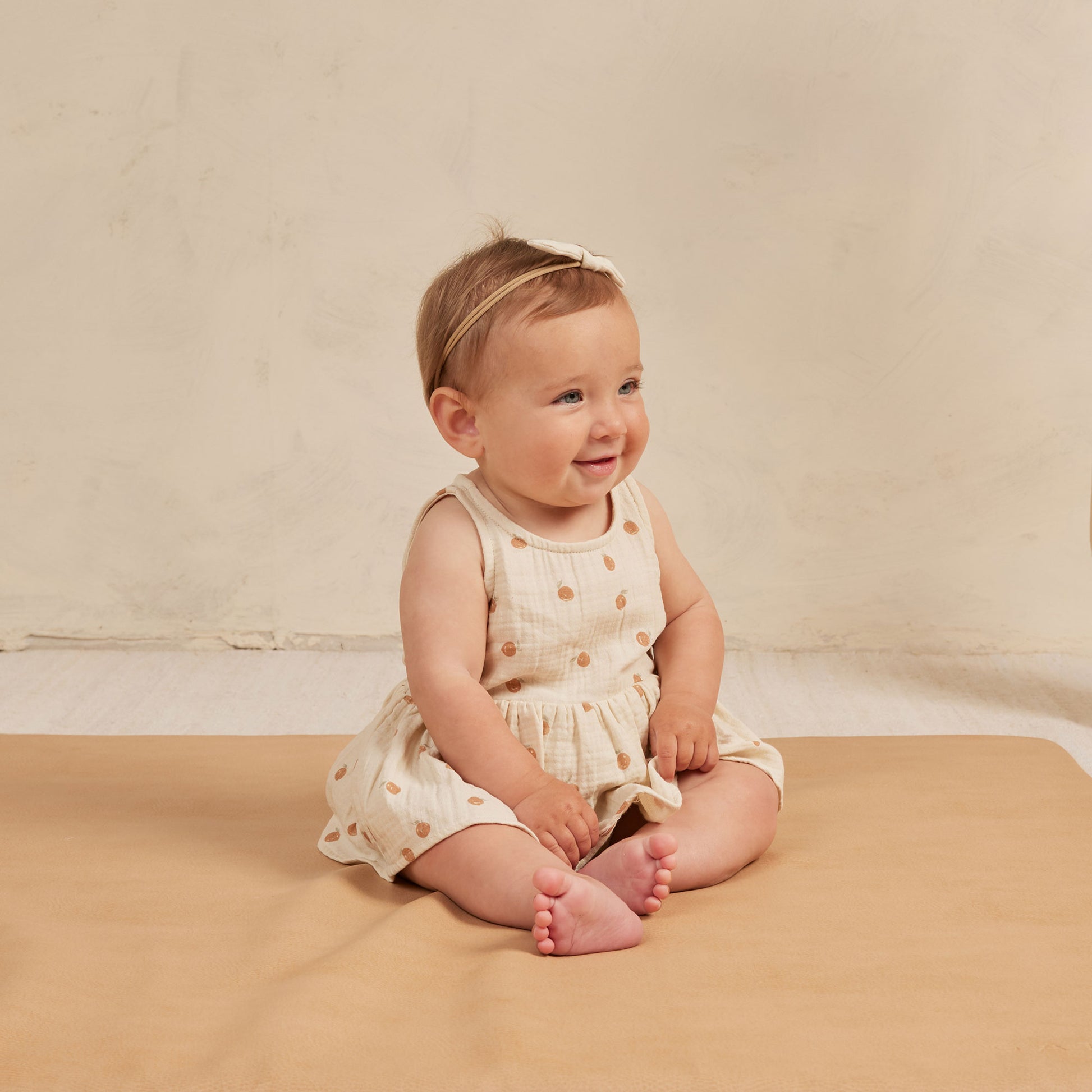 Quincy Mae Skirted Tank Romper - Oranges - Natural