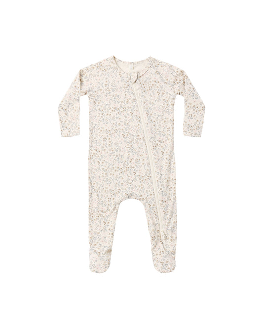 Quincy Mae Bamboo Zip Footie - Bloom