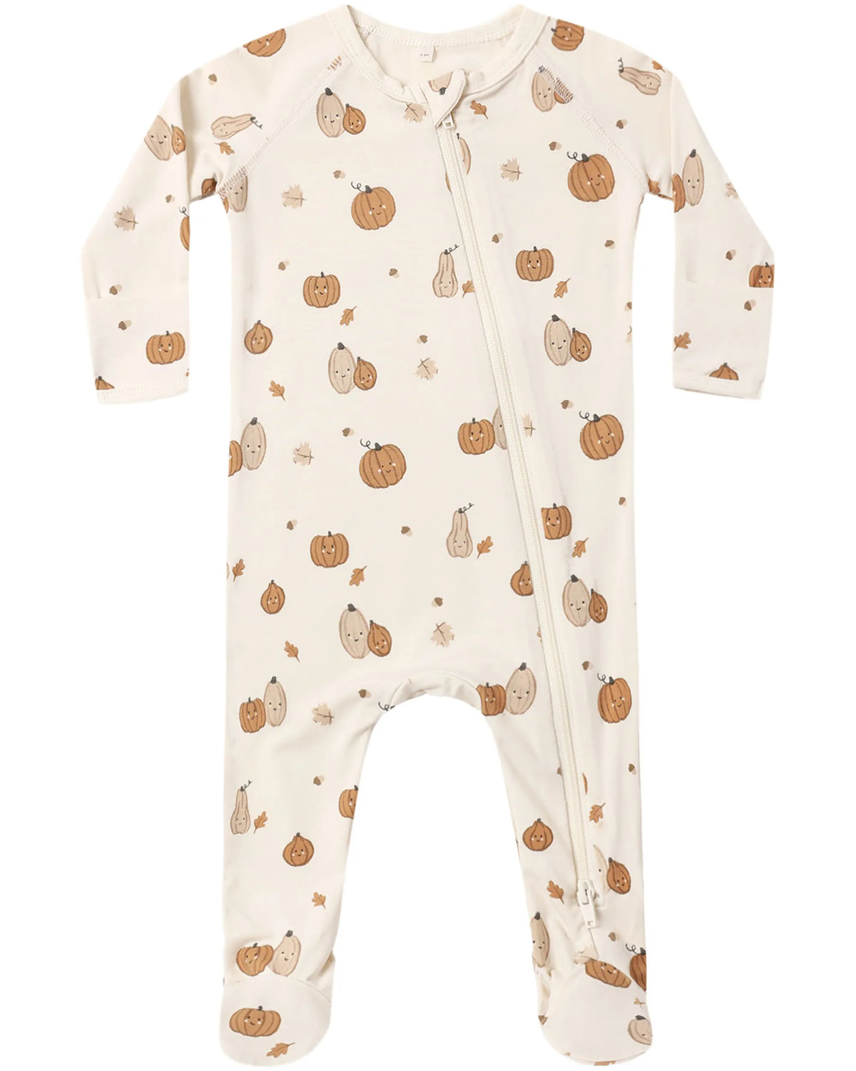 Quincy Mae Bamboo Zip Footie - Harvest Friends