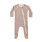 Quincy Mae Bamboo Zip Footie - Redwood Check