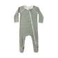 Quincy Mae Bamboo Zip Footie - Forest Check