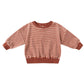 Quincy Mae Velour Relaxed Sweatshirt - Candy Stripe