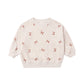 Quincy Mae Velour Relaxed Sweatshirt - Red Bows