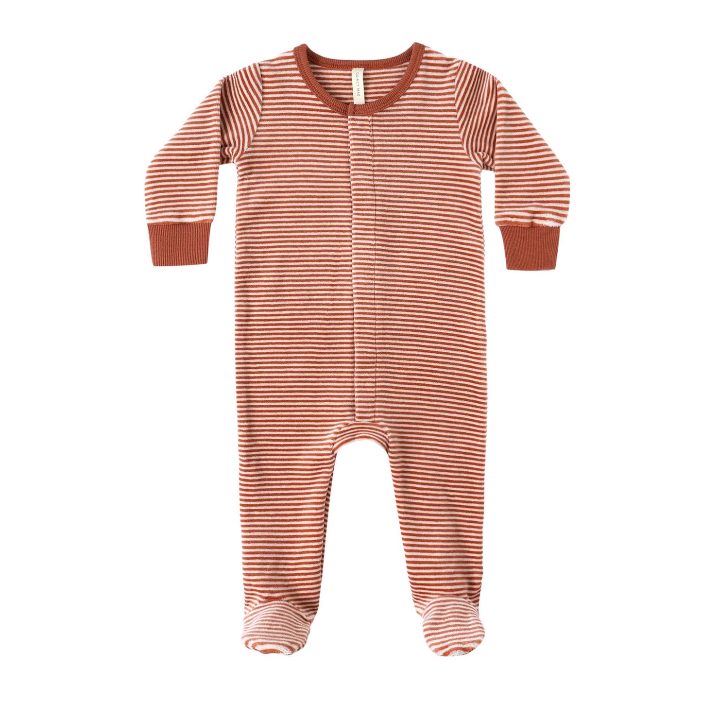 Quincy Mae Hidden Snap Footie - Candy Stripe