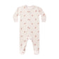 Quincy Mae Hidden Snap Footie - Red Bows