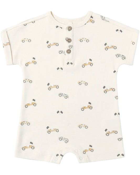 Quincy Mae Short Sleeve One-Piece - Race Car