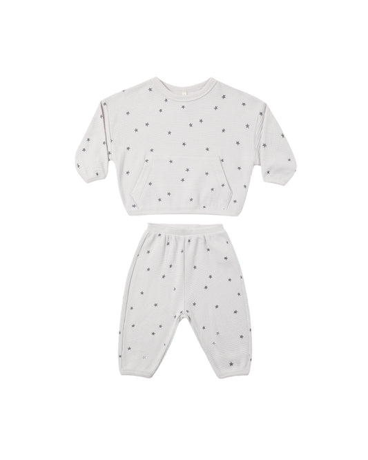 Quincy Mae Waffle Slouch Set - Stars