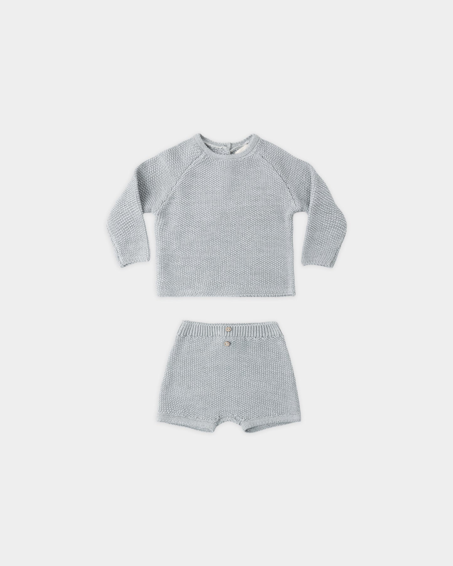 Quincy Mae Summer Knit Set - Heathered Sky