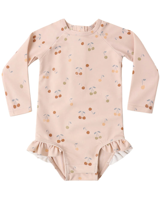 Quincy Mae Olivia Rashguard One-Piece - Cherries