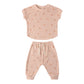 Quincy Mae Terry Tee + Pant Set - Polka Dot