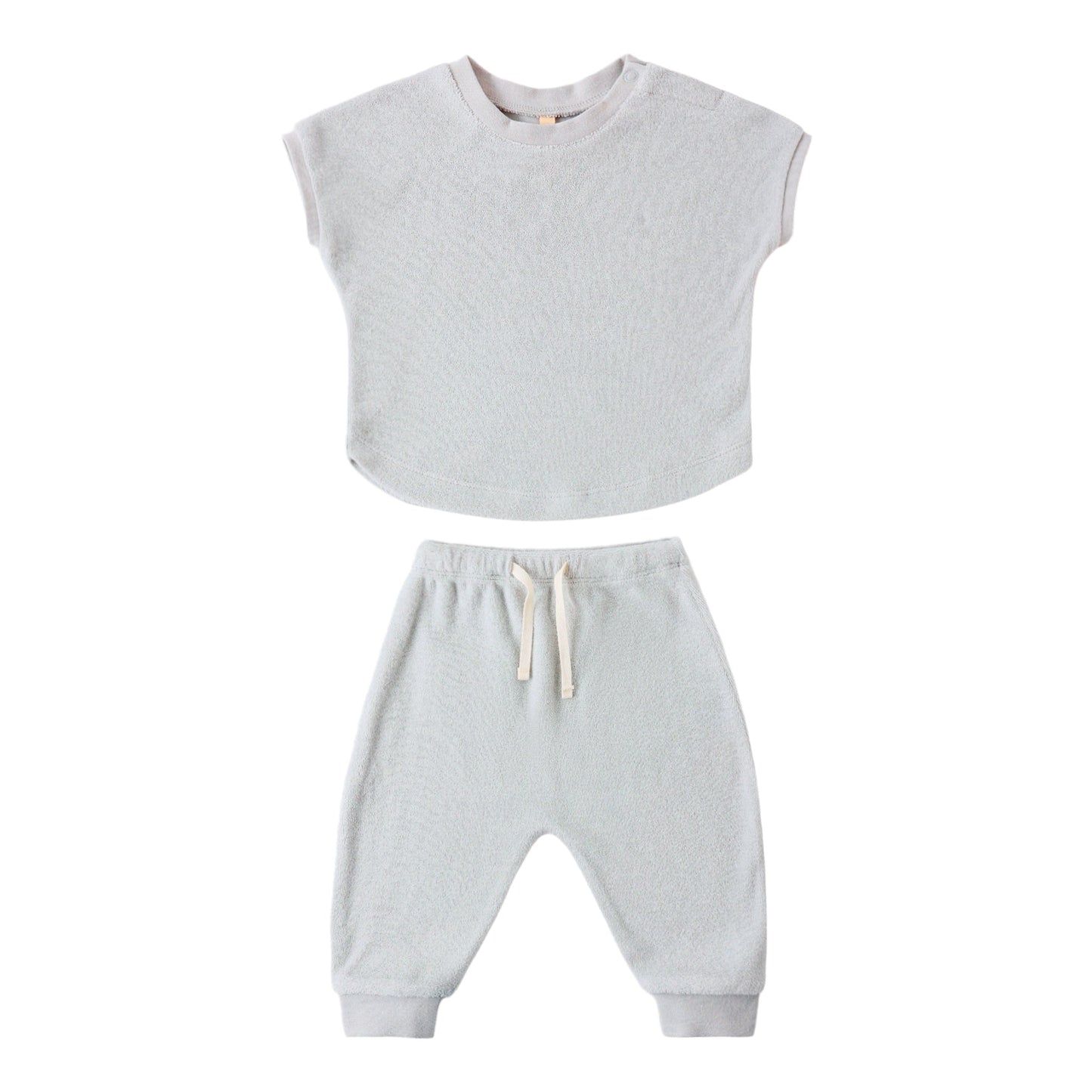 Quincy Mae Terry Tee + Pant Set - Sky