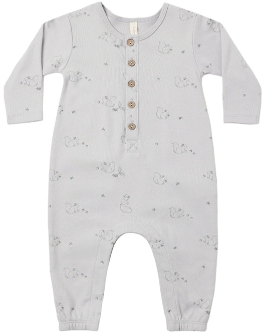 Quincy Mae Long Sleeve Jumpsuit - Squirrel
