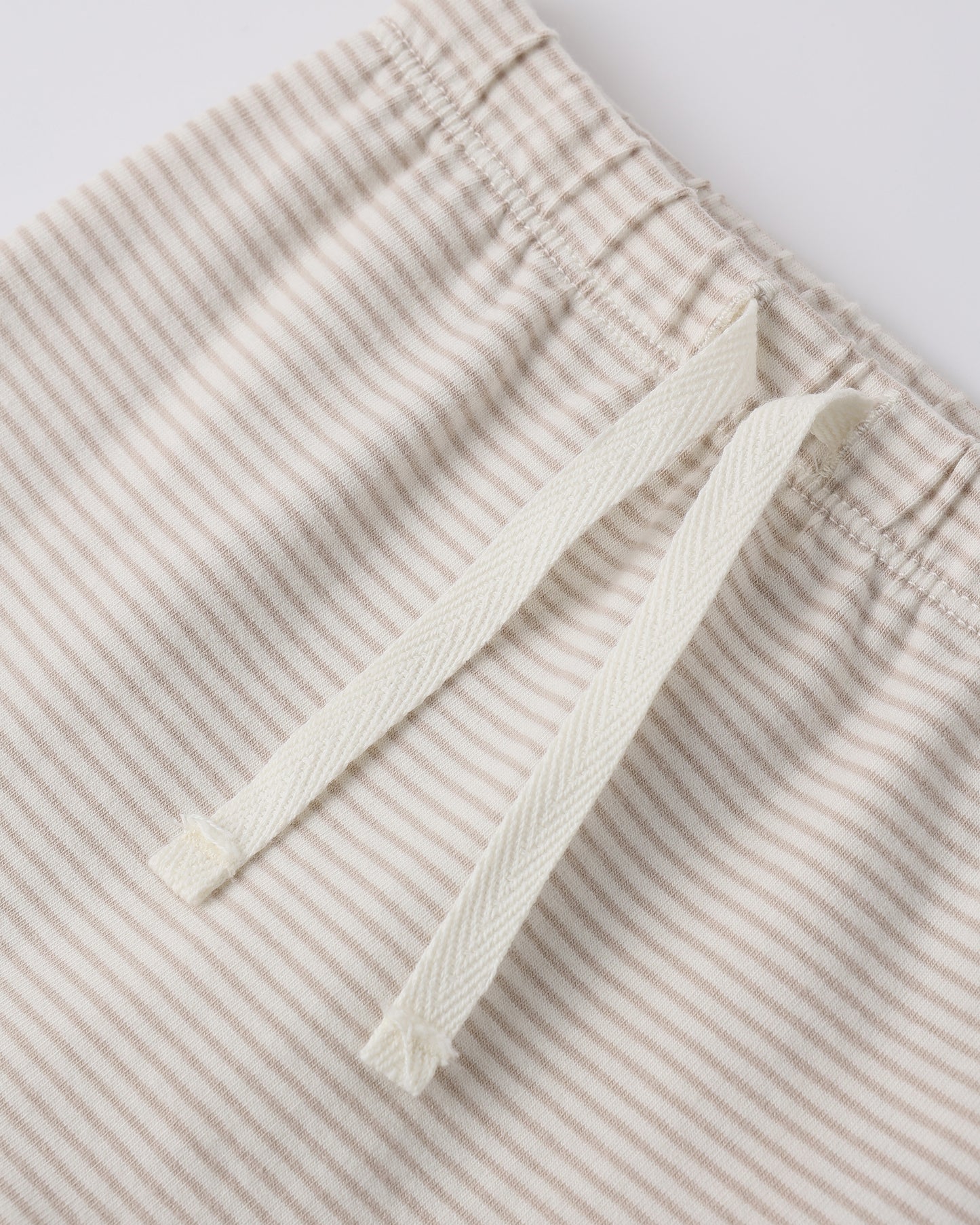 Quincy Mae Wrap Top + Footed Pant Set - Oat Micro Stripe