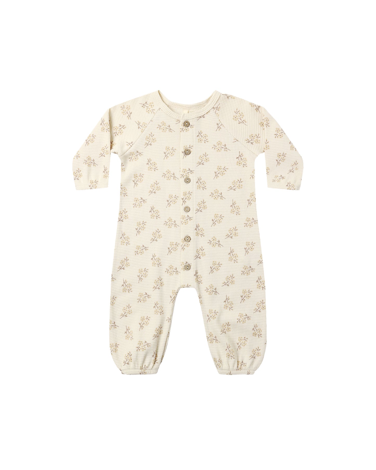 Quincy Mae Waffle Long Sleeve Jumpsuit - Meadow