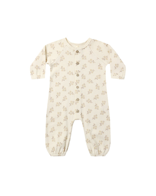 Quincy Mae Waffle Long Sleeve Jumpsuit - Meadow