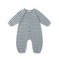 Quincy Mae Waffle Long Sleeve Jumpsuit - Ocean Stripe