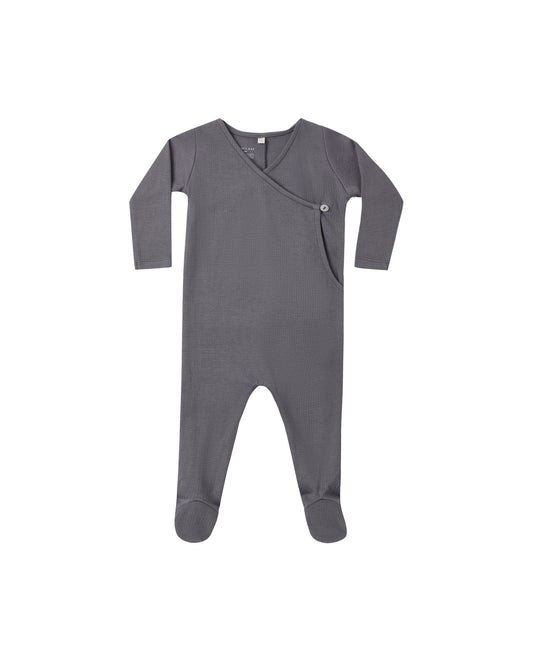 Quincy Mae Pointelle Wrap Footie - Midnight