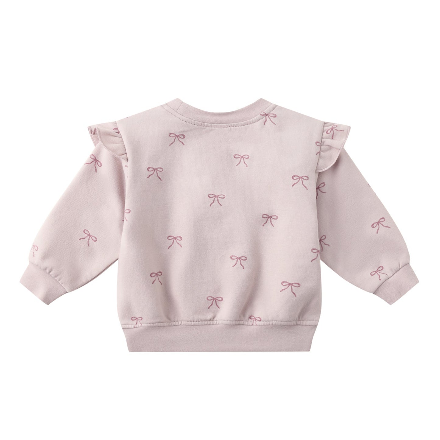 Quincy Mae Ruffle Fleece Sweatshirt - Bows