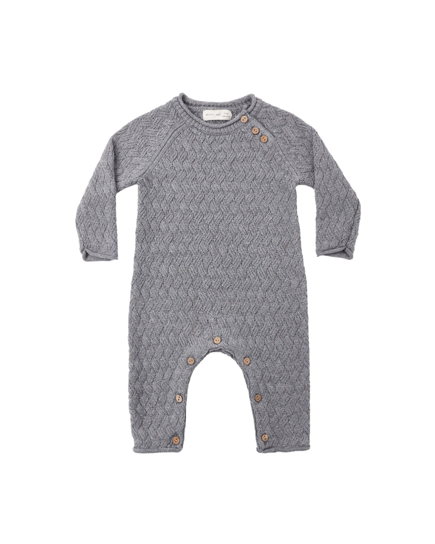 Quincy Mae Cozy Heather Knit Jumpsuit - Heathered Slate