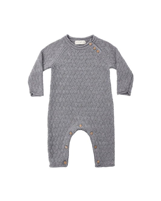Quincy Mae Cozy Heather Knit Jumpsuit - Heathered Slate