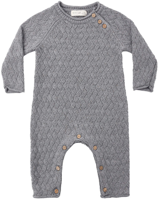 Quincy Mae Cozy Heather Knit Jumpsuit - Heathered Slate
