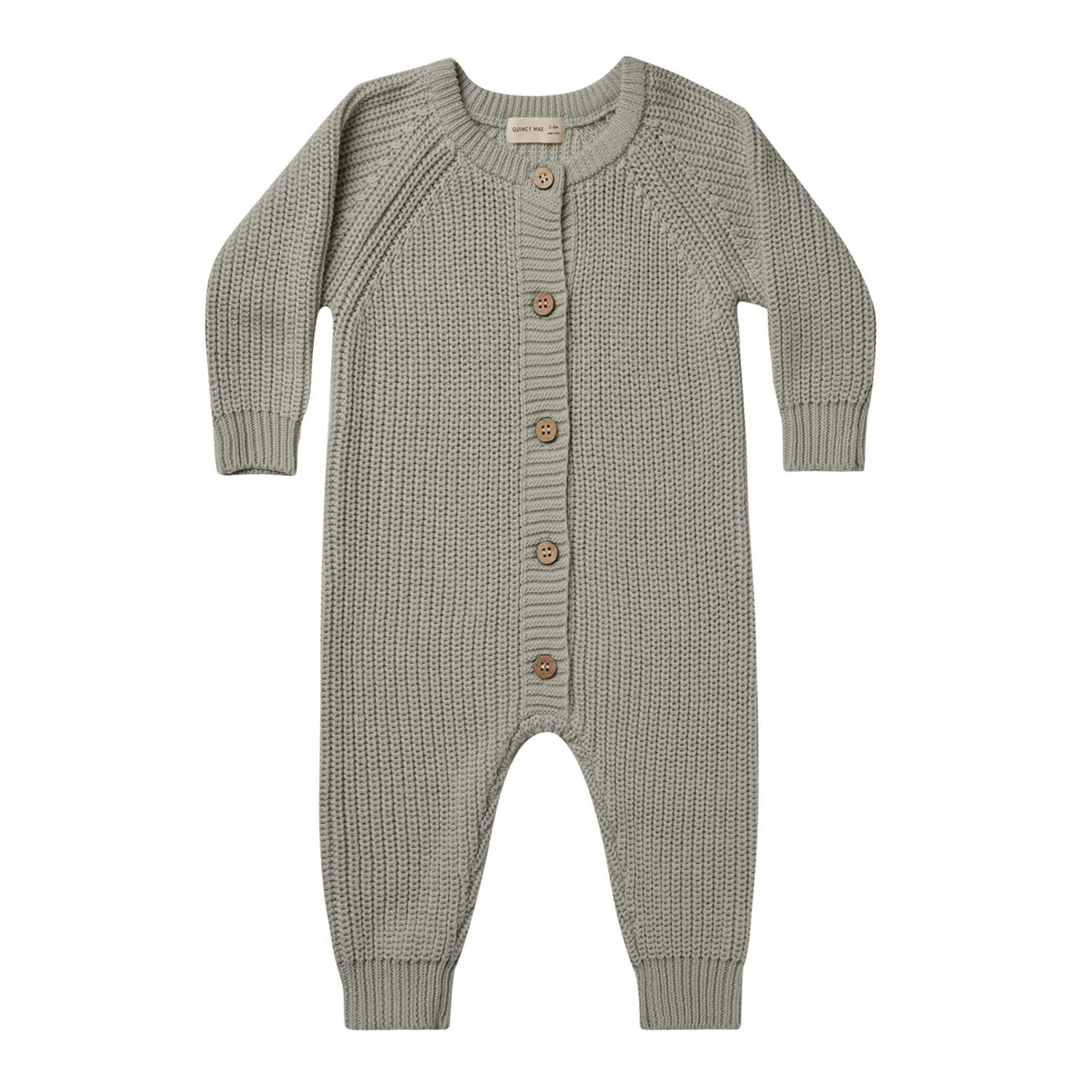 Quincy Mae Chunky Knit Jumpsuit - Basil