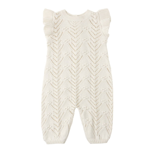 Quincy Mae Mira Knit Romper - Natural