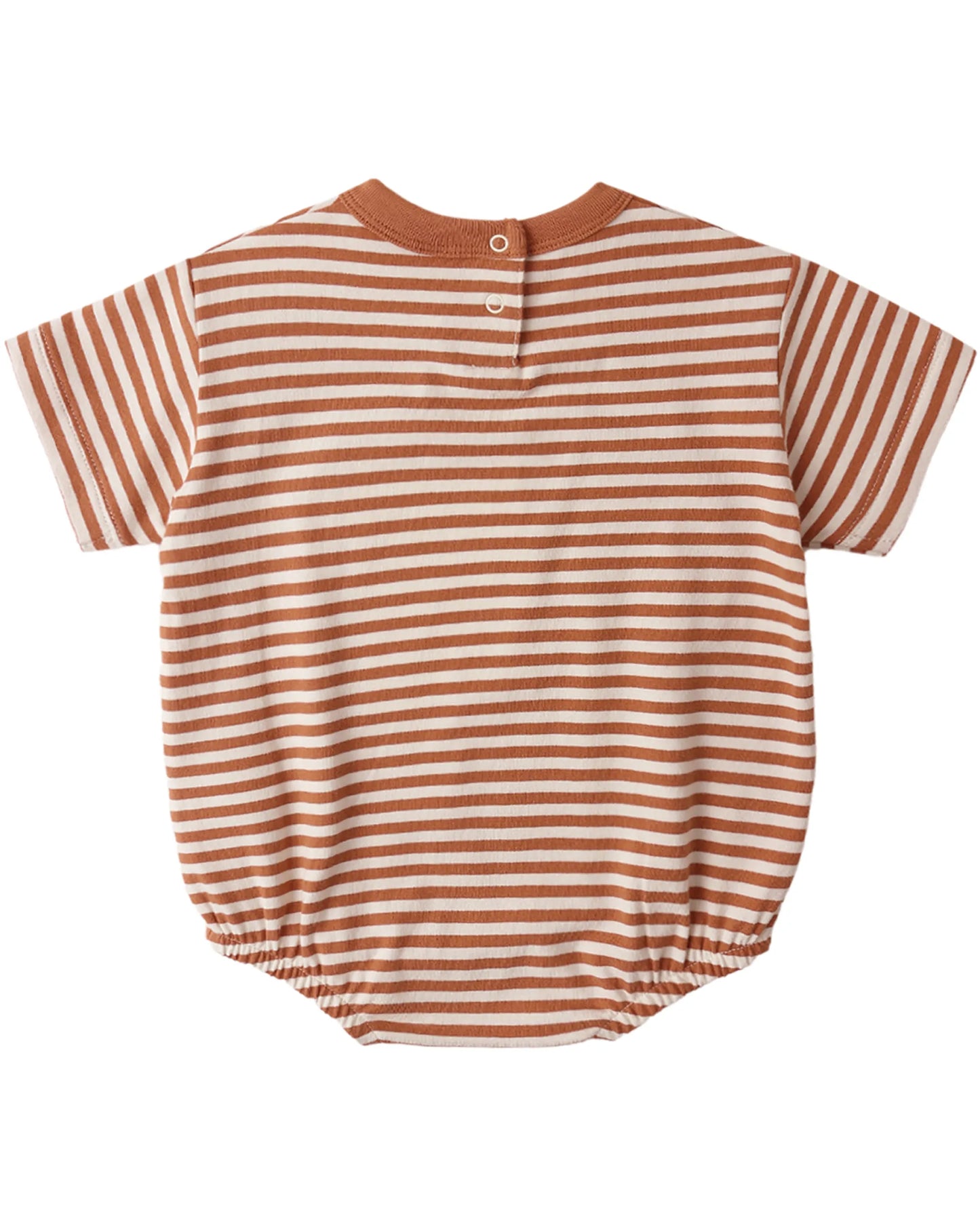 Quincy Mae Relaxed Bubble Romper - Poppy Stripe