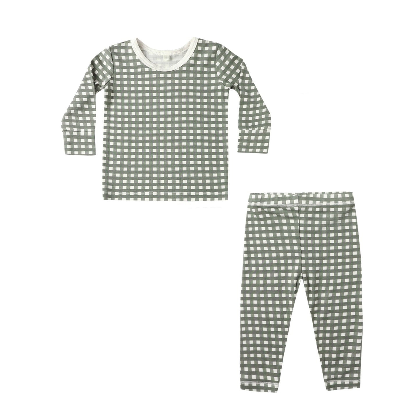 Quincy Mae Bamboo Pajama Set - Forest Check