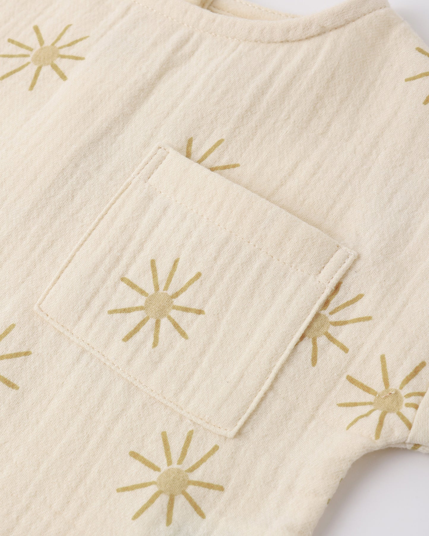 Quincy Mae Woven Boxy Top - Sunburst