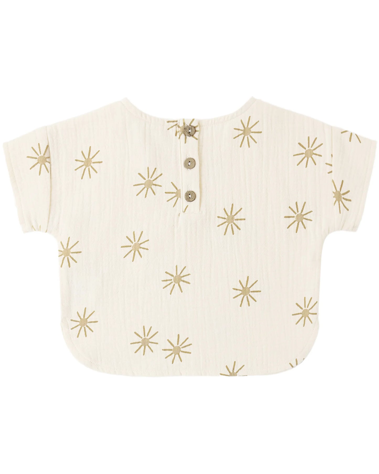 Quincy Mae Woven Boxy Top - Sunburst