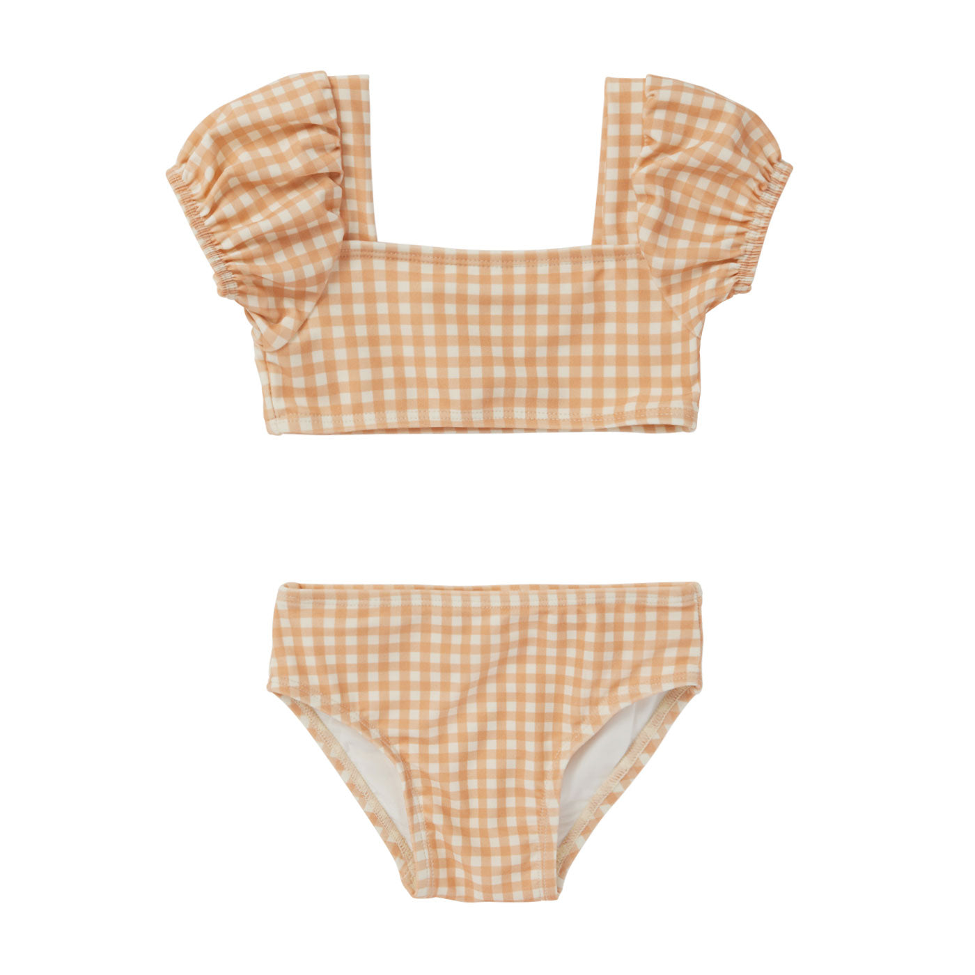 Quincy Mae Zippy Two-Piece Swimsuit - Melon Gingham