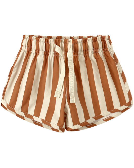 Quincy Mae Boys Swim Short - Retro Poppy Stripe
