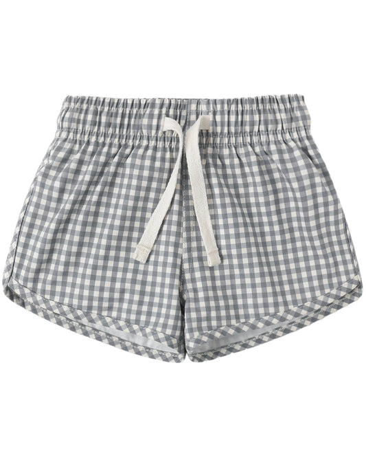 Quincy Mae Boys Swim Short - Ocean Gingham