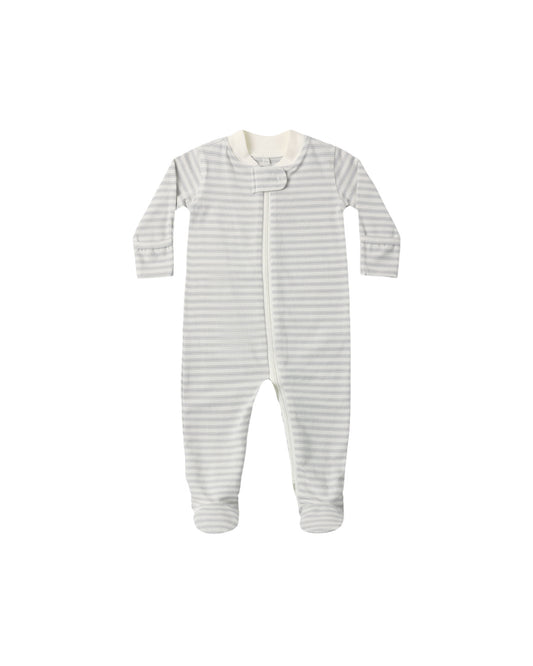 Quincy Mae Zip Long Sleeve Sleeper Footie - Cloud Stripe
