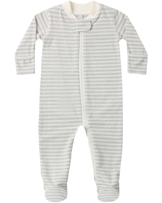 Quincy Mae Zip Long Sleeve Sleeper Footie - Cloud Stripe