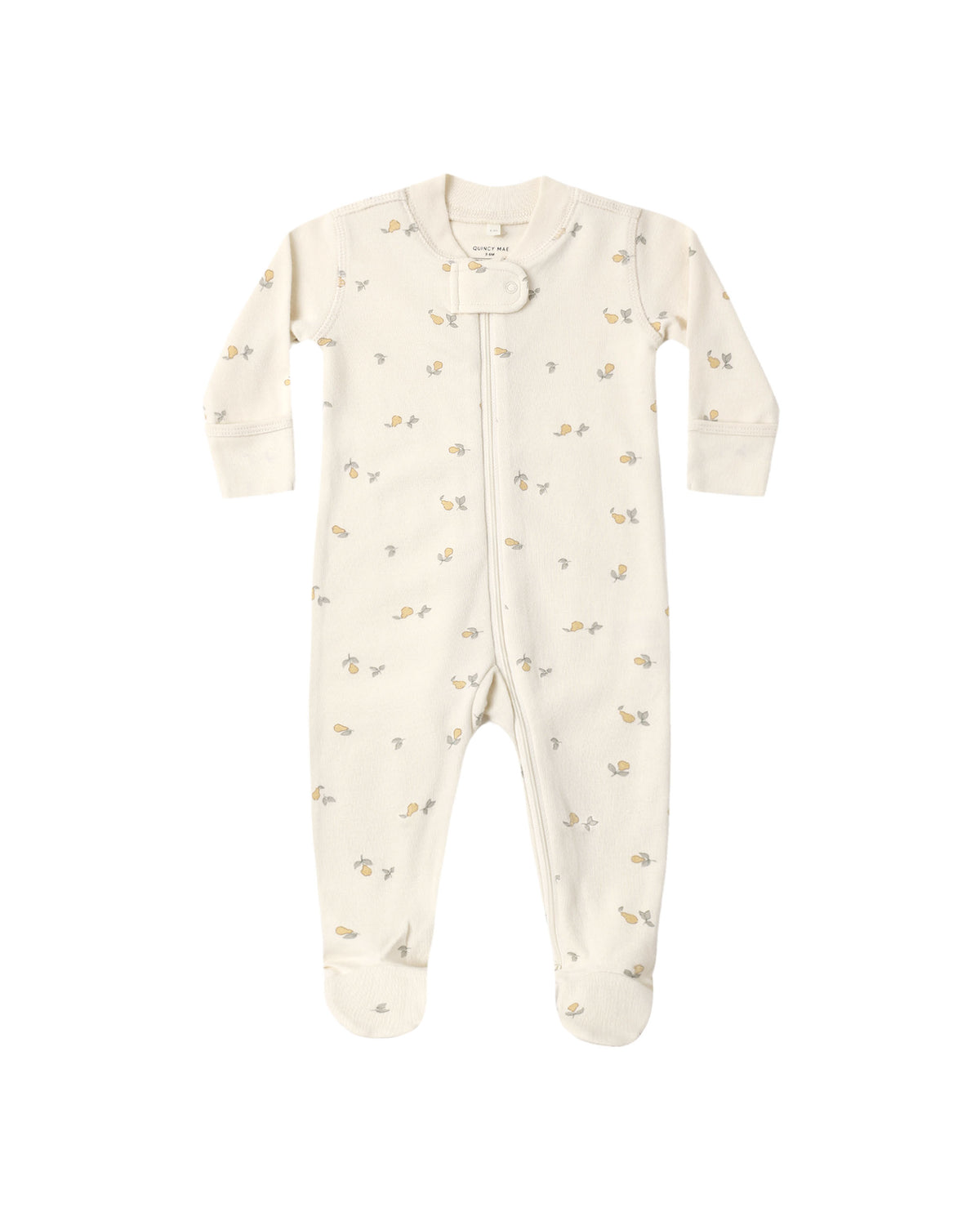 Quincy Mae Zip Long Sleeve Sleeper Footie - Pears