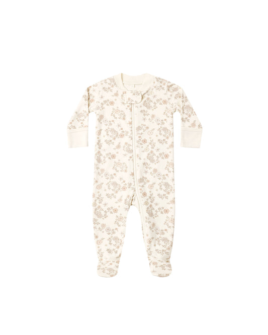 Quincy Mae Zip Long Sleeve Sleeper Footie - Floral Vine