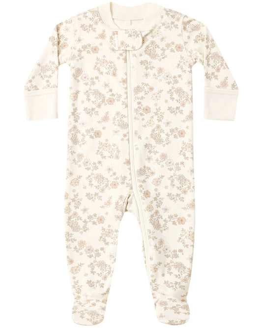 Quincy Mae Zip Long Sleeve Sleeper Footie - Floral Vine