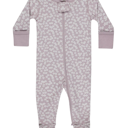 Quincy Mae Zip Long Sleeve Sleeper Footie - Lavender Ditsy