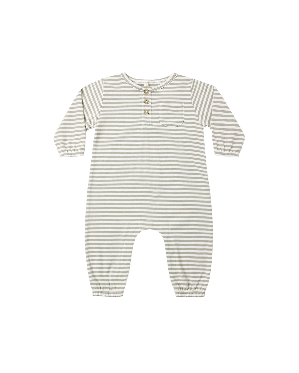 Quincy Mae Long Sleeve Pocket Jumpsuit - Laurel Stripe
