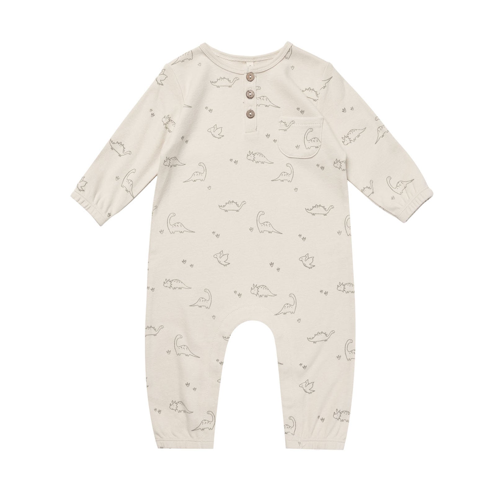 Quincy Mae Long Sleeve Jumpsuit - Dino - Natural