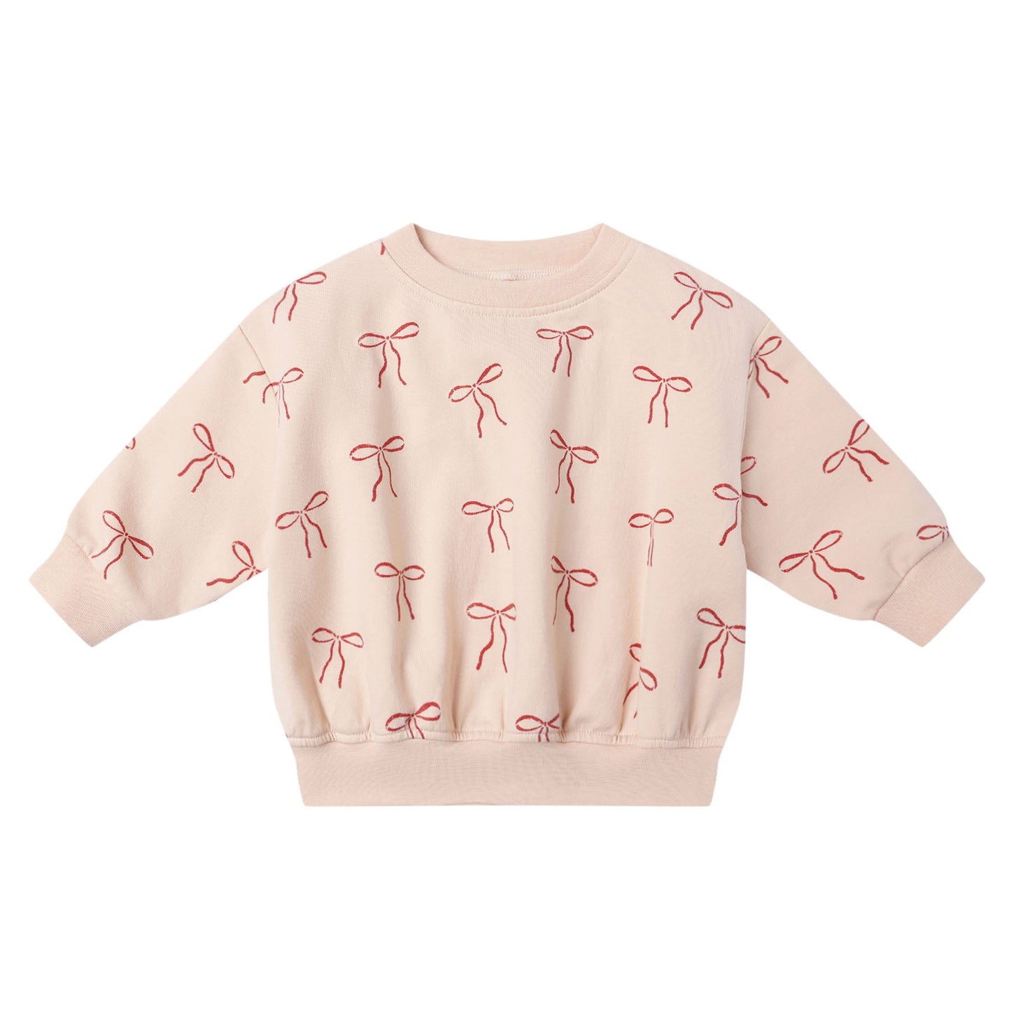 Quincy Mae Relaxed Fleece Sweatshirt - Red Bows
