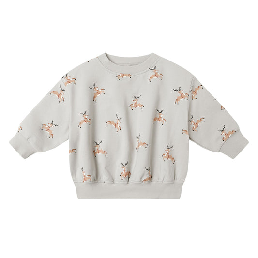 Quincy Mae Relaxed Fleece Sweatshirt - Reindeer