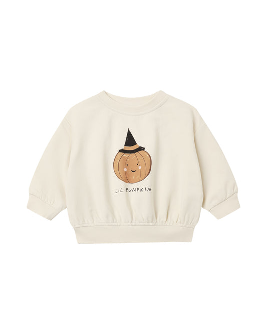 Quincy Mae Relaxed Fleece Sweatshirt - Lil Pumpkin