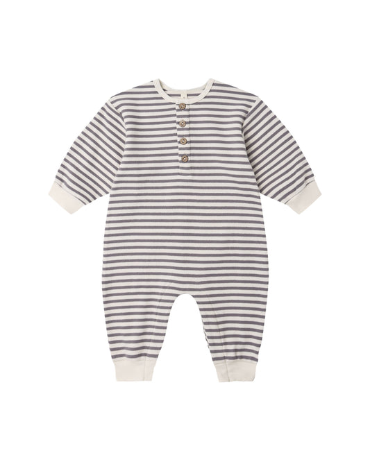 Quincy Mae Relaxed Jumpsuit - Slate Stripe