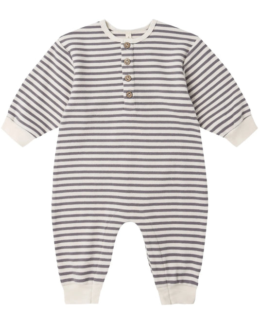 Quincy Mae Relaxed Jumpsuit - Slate Stripe